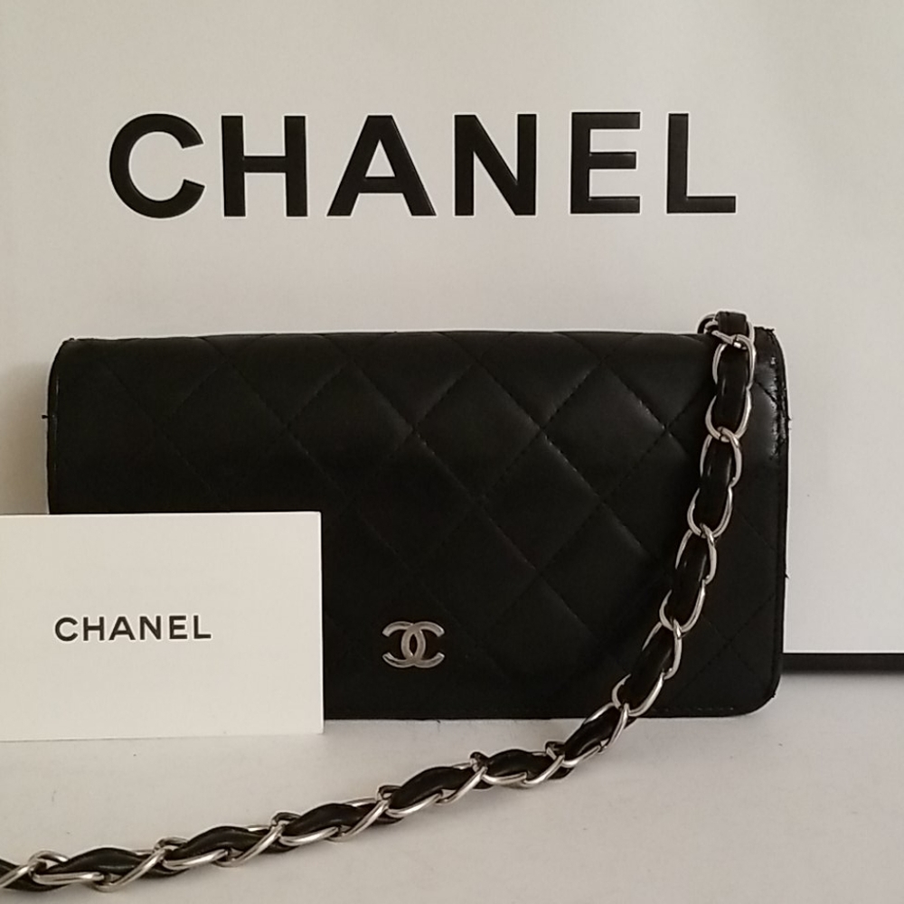 Chanel Matrasse 2 Tone Clutch Crossbody Purse